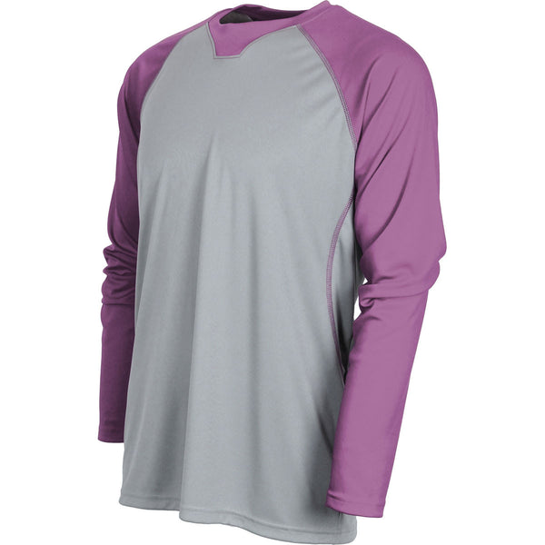 BAW Charcoal/Maroon Xtreme Tek Long Sleeve Baseball Shirt