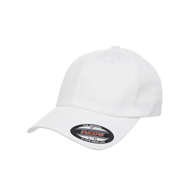 Flexfit White Cotton Twill Dad Cap